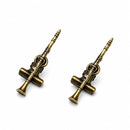 Prendedores de partituras luxo modelo clarinete - O par com tonalidade ouro envelhecido