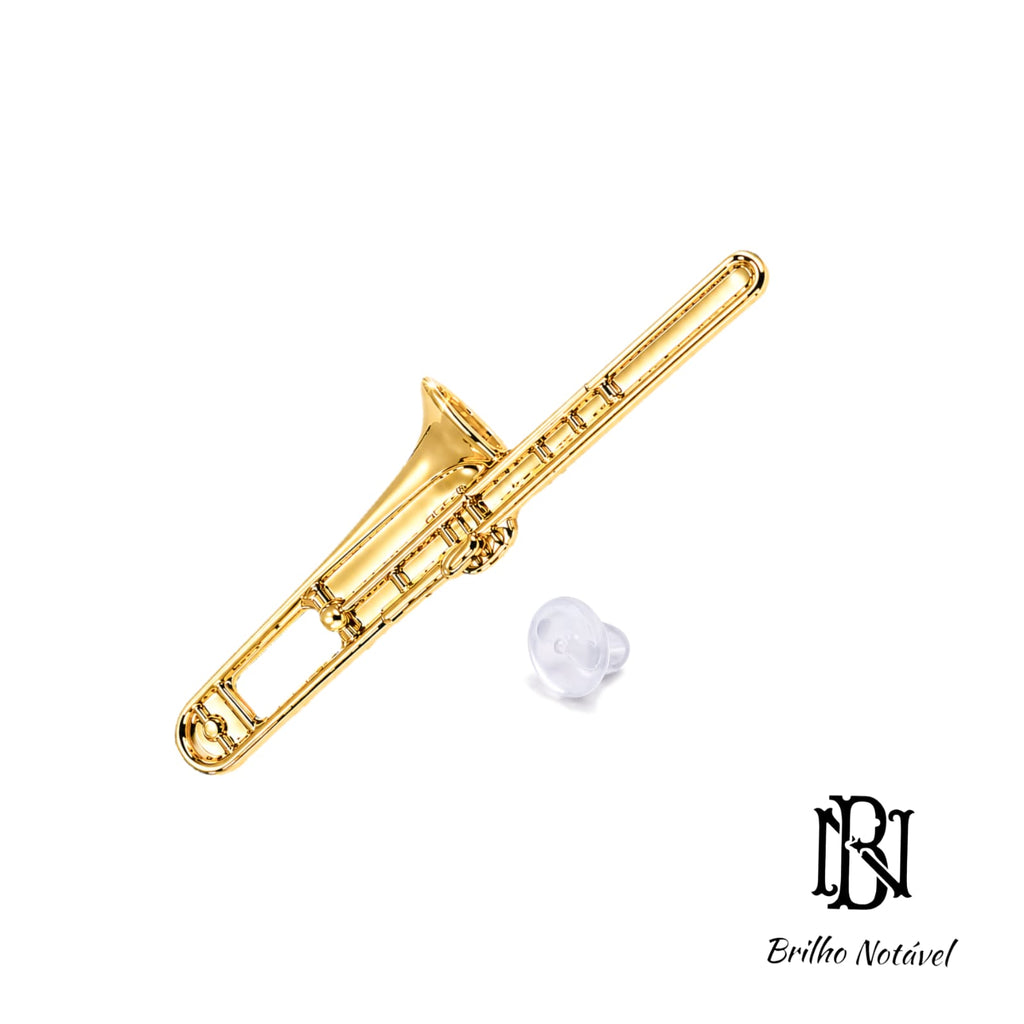 Broche Botom Trombone - Flash de Ouro