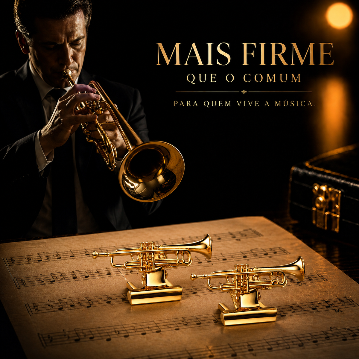 Prendedores de Partituras Trompete Par - Flash de Ouro