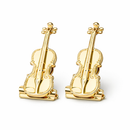 Prendedor Violino Premium (Par) – Elegância em Flash de Ouro