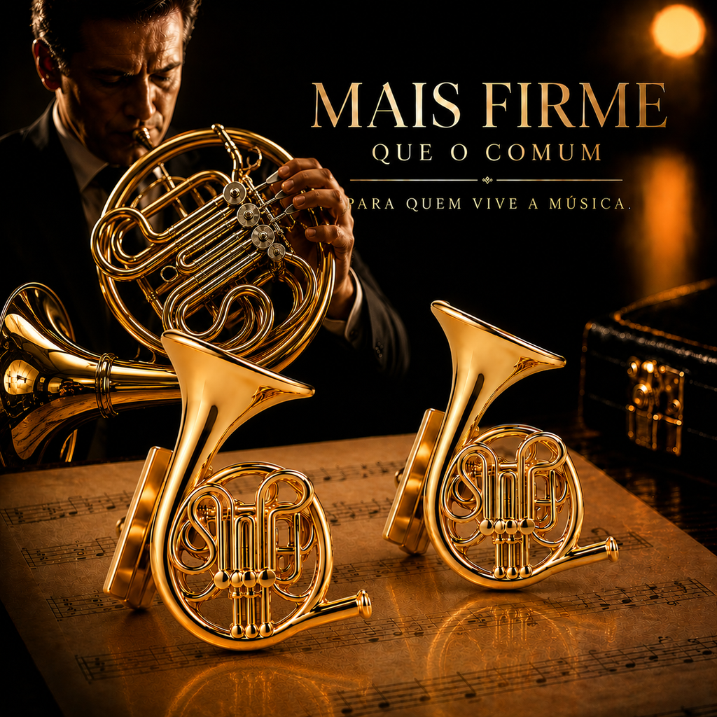 Prendedor de Partituras Trompa Par - Flash de Ouro