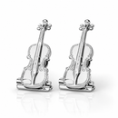 Prendedor de Partituras Violino Par - Tonalidade Prateada