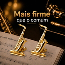 Prendedor de Partituras Saxofone Alto Par - Flash de Ouro