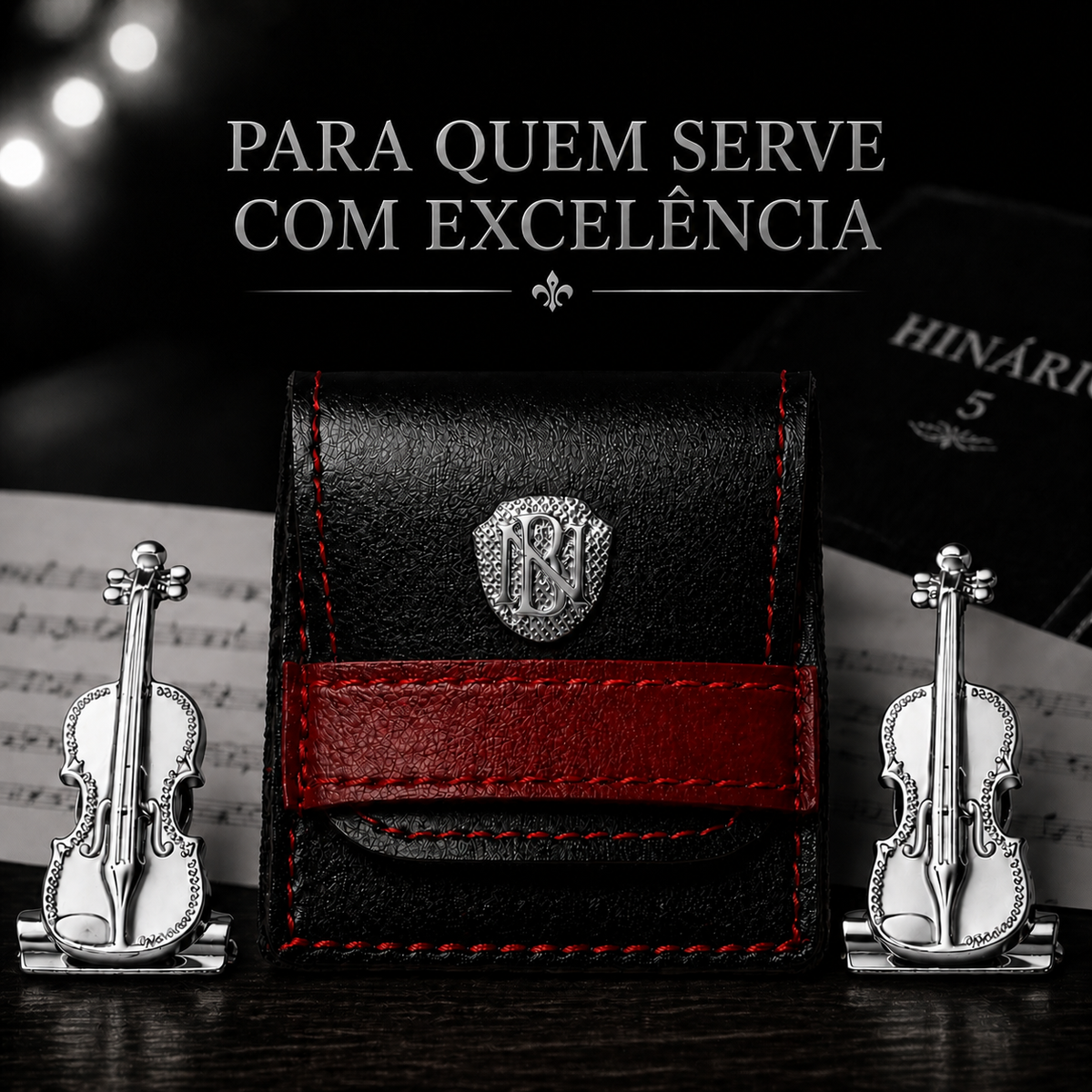 Prendedor de Partituras Violino Par - Tonalidade Prateada