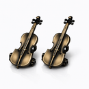 Prendedores de partituras (par) - Modelo Violoncelo - Ouro Envelhecido