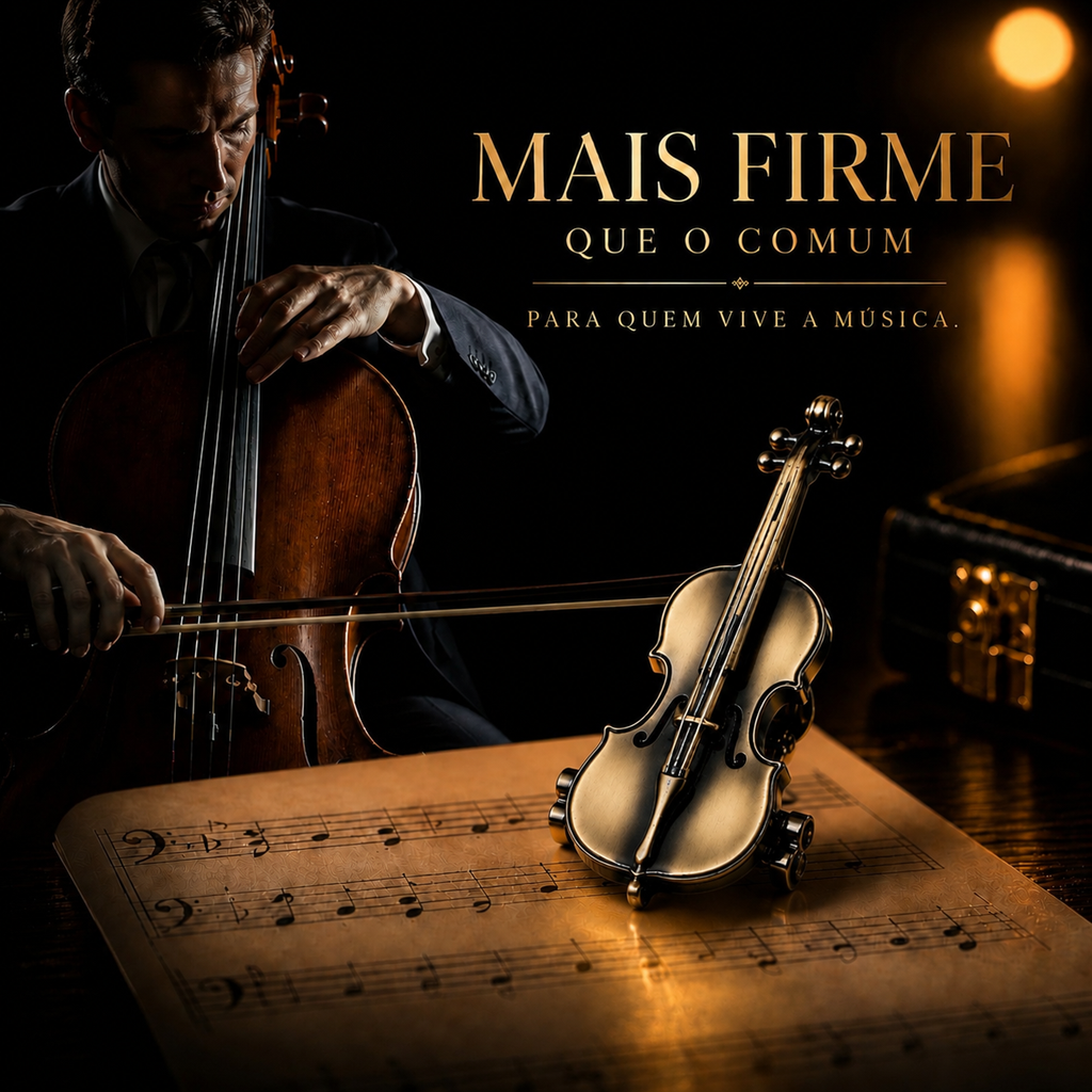 Prendedores de partituras (par) - Modelo Violoncelo - Ouro Envelhecido