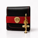 Prendedores de partituras luxo modelo saxofone soprano - O par com flash de ouro