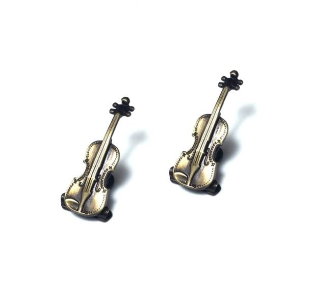 Prendedores de partitura (par) - Modelo Violino - Ouro Envelhecido